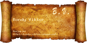 Bondy Viktor névjegykártya