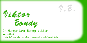 viktor bondy business card